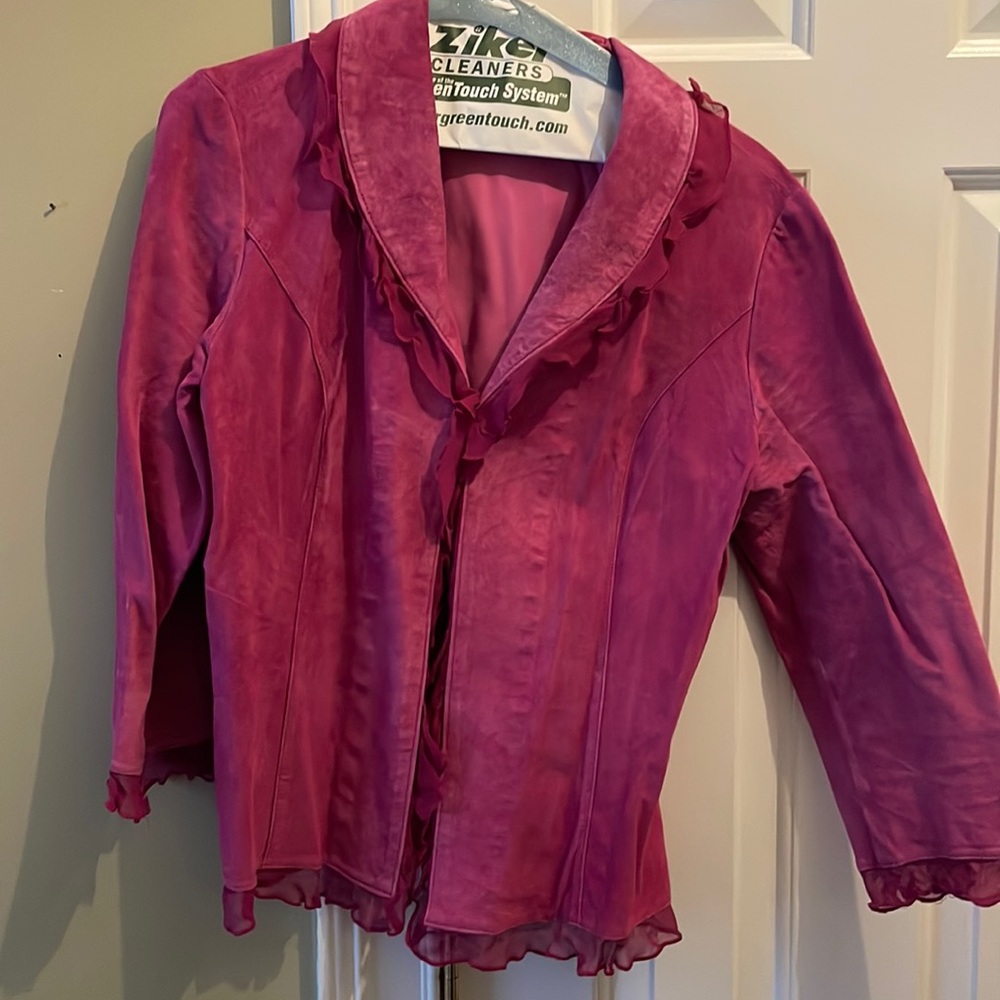 Magenta suede jacket